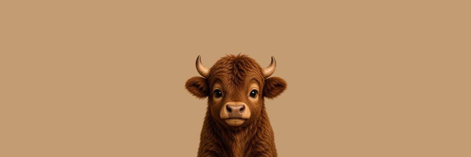 A young brown bull, mascot of The Bull token